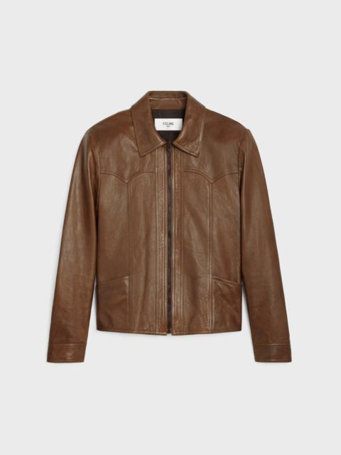ジャケット CELINE | PURE COLLAR JACKET IN PATINA FINISH SUEDE PURE COLLAR JACKET IN PATINA FINISH SUEDE - COGNAC | CELINE