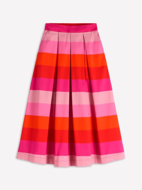 BODEN Verity cotton Sateen Skirt-Pink Tonal Multistripe