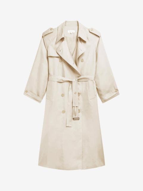 The Frankie Shop Veyron Silk Trench - Light Beige