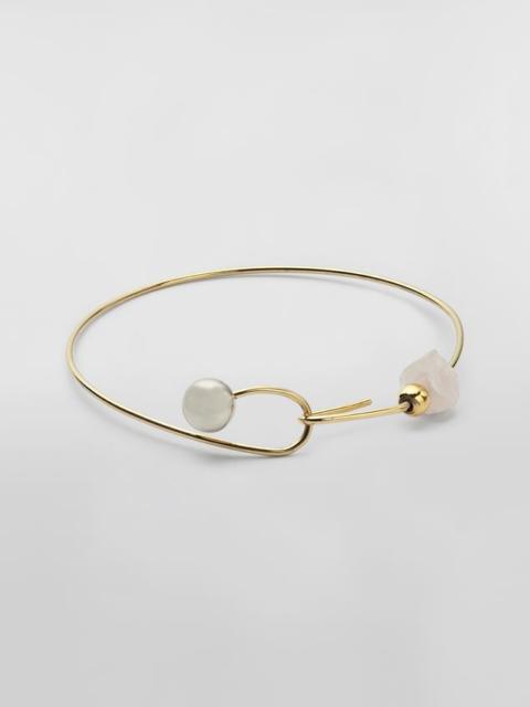 Marni GOLD-TONE BRASS TEARS BRACELET WITH QUARTZ AND METAL SPHERE
