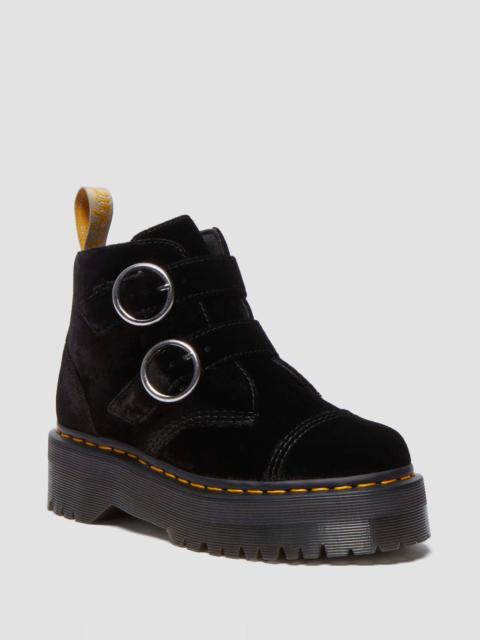 Dr. Martens Vegan Devon Velvet Platform Boots