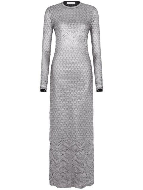 rabanne metallic knitted maxi dress