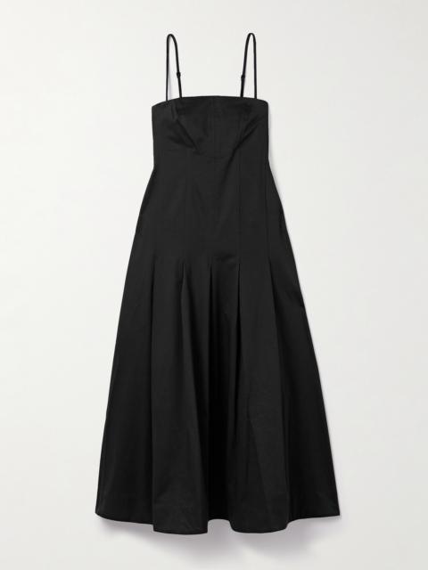 KALLMEYER Maeve Pleated Cotton-blend Twill Midi Dress