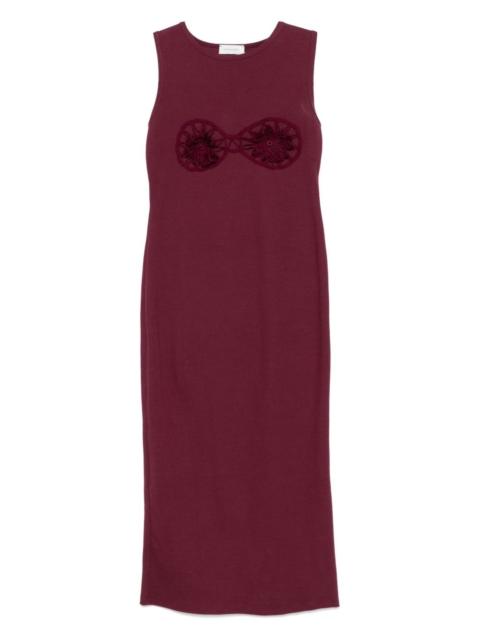 MAGDA BUTRYM flower-appliqué midi dress