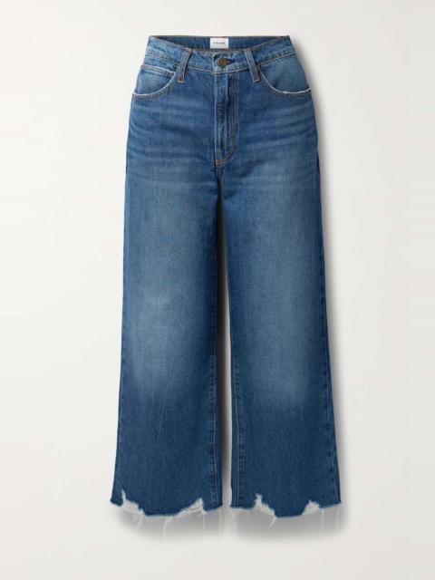 + NET SUSTAIN The Relaxed Straight cropped frayed high-rise straight-leg jeans