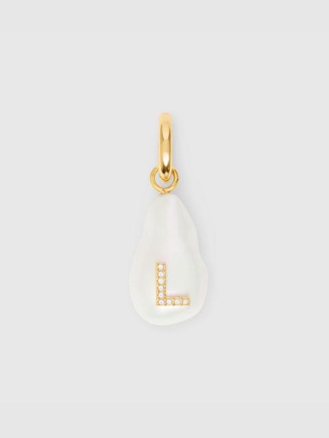 Burberry ‘L’ Crystal and Resin Pearl Letter Charm – Online Exclusive
