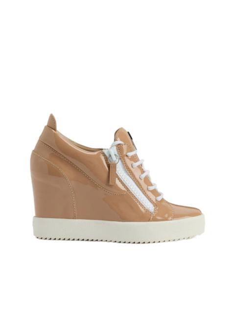 Giuseppe Zanotti Addy Wedge patent-leather wedge trainers