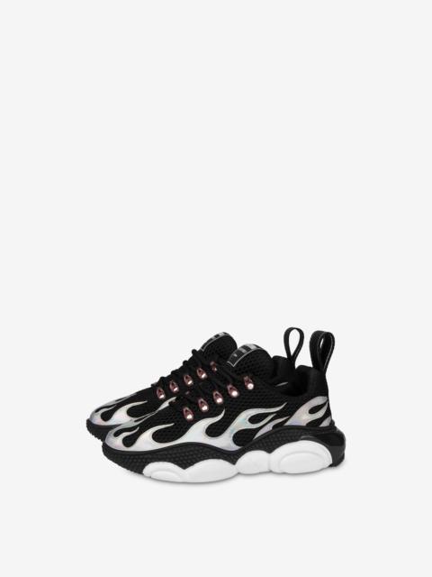 Moschino HOLOGRAPHIC FLAMES TEDDY SHOES