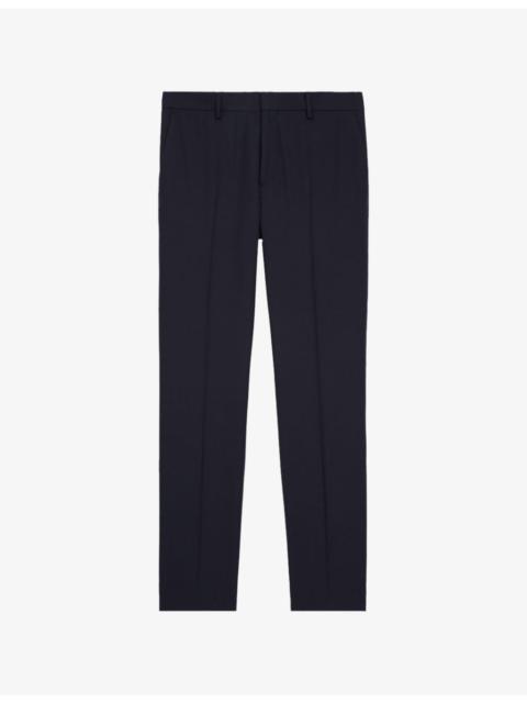 The Kooples Front crease mid-rise slim-fit wool trousers