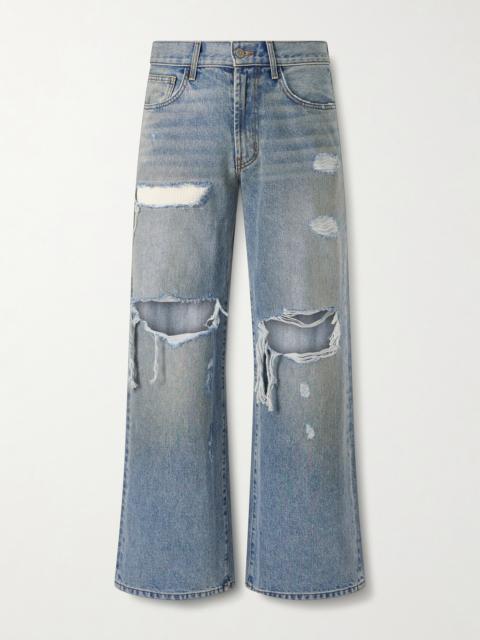 SATOSHI NAKAMOTO Blessed To Be Stressed Straight-Leg Distressed Jeans