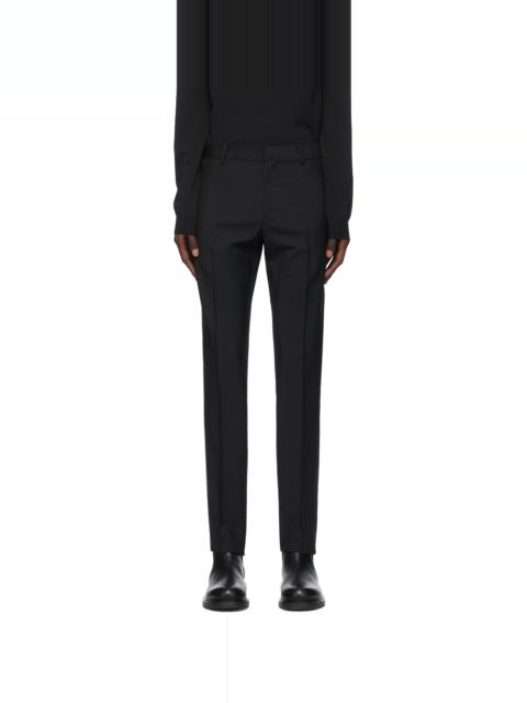 Valentino Black Wool & Mohair Zip Trousers