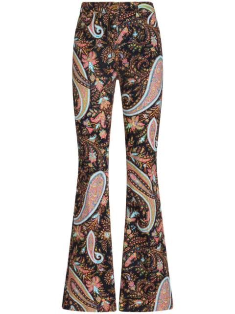 paisley-print flared trousers