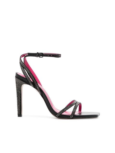 SCHUTZ 105mm leather crystal-embellished sandals