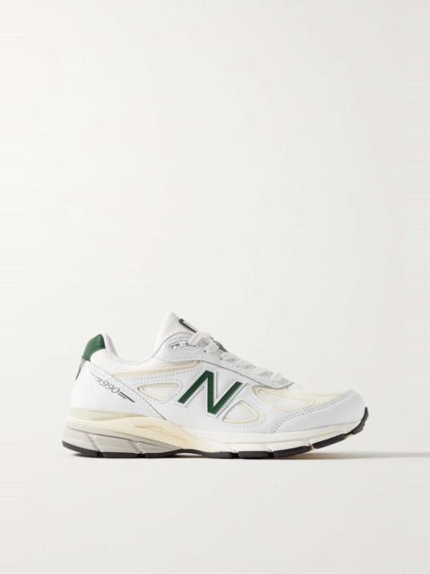 990v4 leather and mesh sneakers