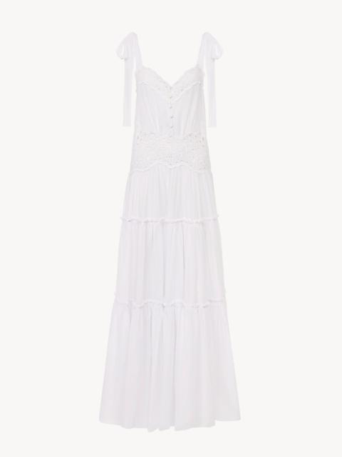 Chloé TIERED LONG DRESS IN COTTON VOILE