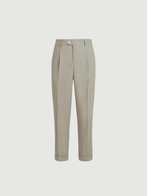 Brunello Cucinelli Cotton crêpe batavia trousers with pleat