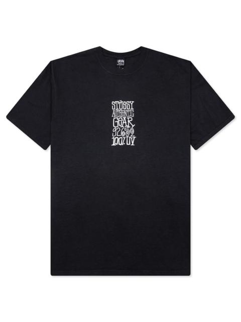 Stüssy AUTHENTIC GEAR PIGMENT DYED TEE - FADED BLACK