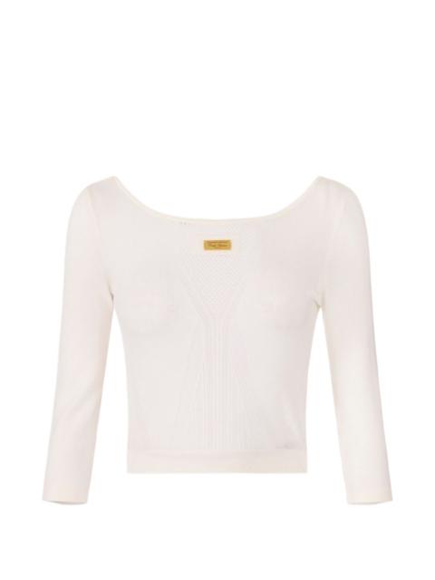 ELISABETTA FRANCHI logo-plaque knit top