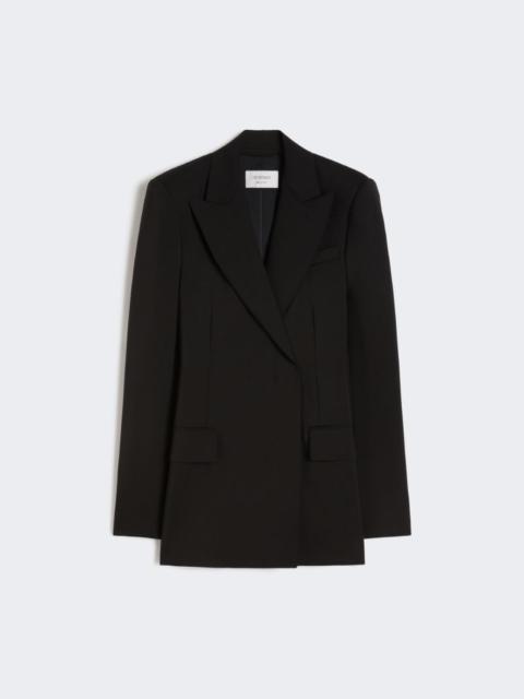Natural stretch pure wool tailored blazer - black