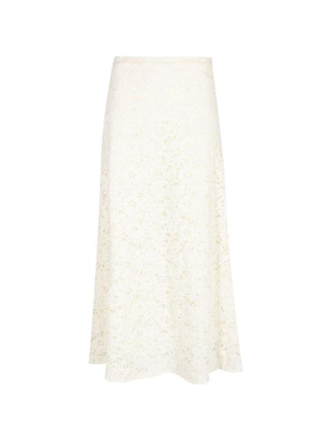THE GREAT. Relic lace midi skirt