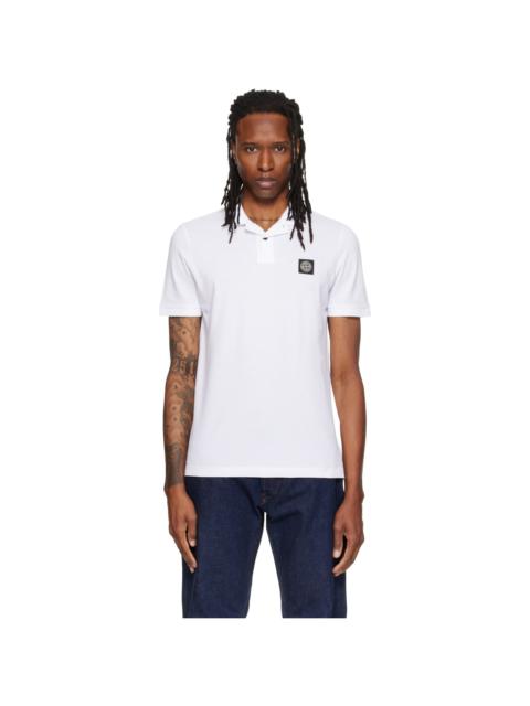 Stone Island White 2200008 Organic Cotton Piqué Polo