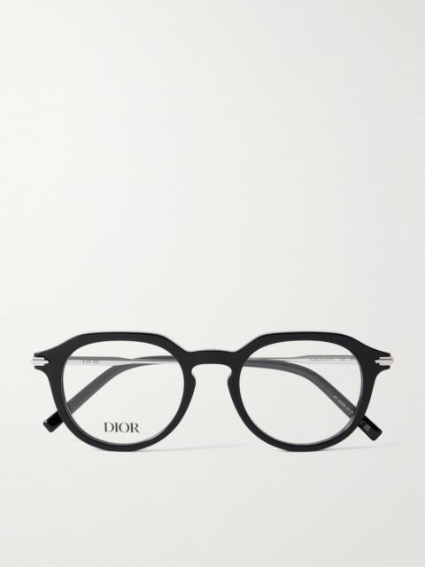 Dior DiorBlackSuitO R10I Round-Frame Acetate and Silver-Tone Metal Optical Glasses