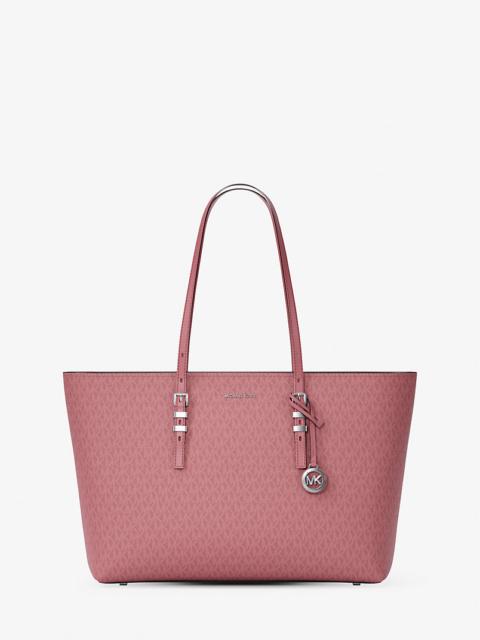 MICHAEL KORS Quinn Large Signature Logo and Leather Tote Bag