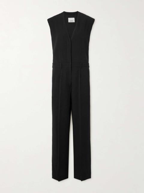 Pleated crepe jumpsuit