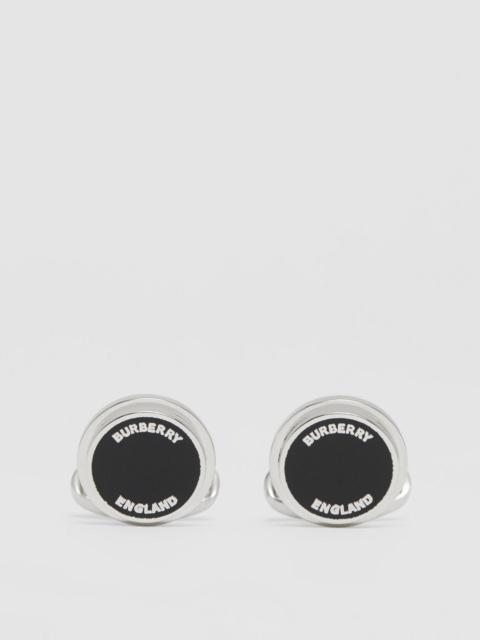 Burberry Logo Detail Palladium-plated Cufflinks