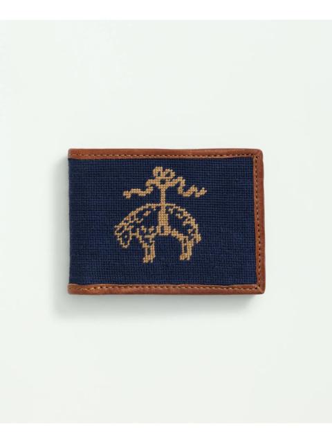 Brooks Brothers Smathers & Branson Cotton Needlepoint Billfold Wallet