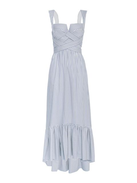 ANDRES OTALORA Ananya Cotton Poplin Midi Dress stripe