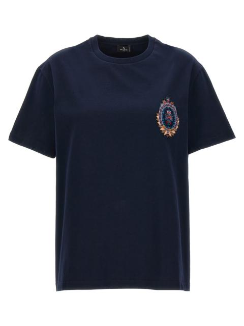 Embroidery T-Shirt Blue