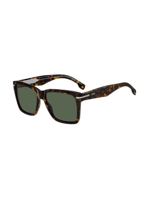 BOSS HAVANA-ACETATE SUNGLASSES WITH SILVER-TONE DETAILS