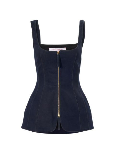 CAROLINA HERRERA denim zip-up top