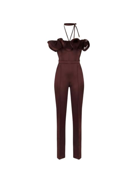 ELISABETTA FRANCHI ruffled off-shoulder jumpsuit