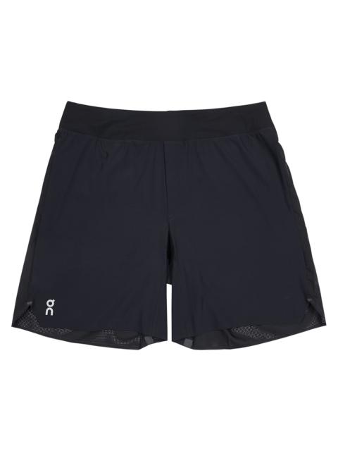 On Black panelled stretch-shell shorts