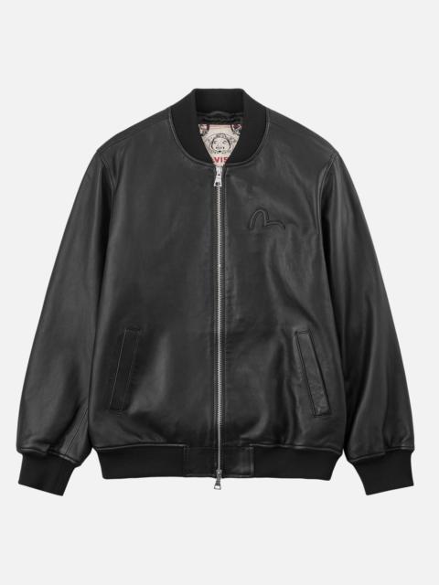 EVISU EVISU Logo Patch Leather Jacket