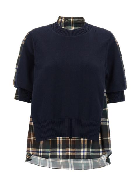 Knitted panel shirt