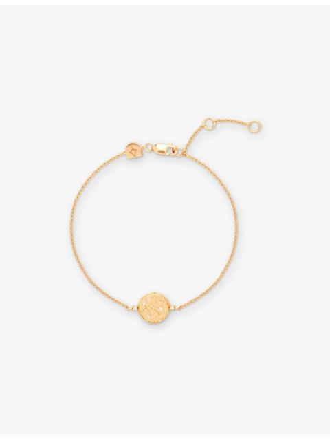 ASTRID & MIYU Sagittarius Zodiac 18ct Yellow Gold-Plated Sterling-Silver and Cubic Zirconia Pendant Bracelet