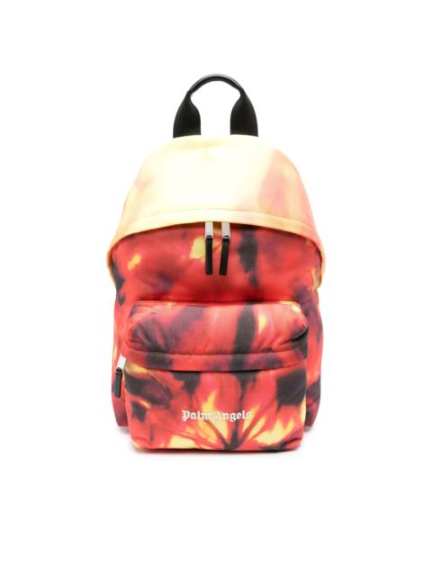 On Fire-print logo-embroidered backpack