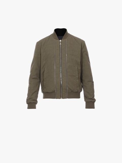 Balmain Reversible khaki cotton bomber jacket