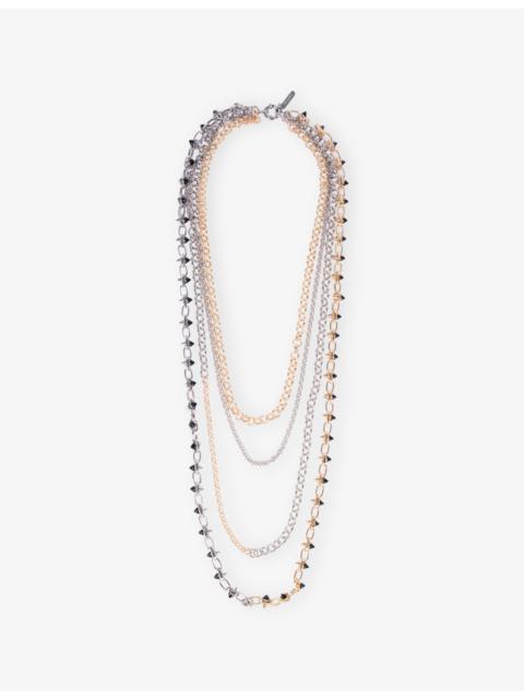 The Kooples Four-Row Brass Chain Necklace