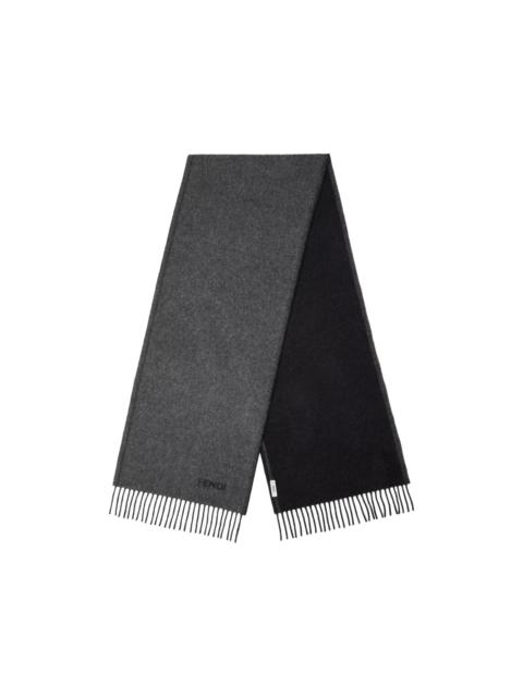 FENDI gray and black cashmere scarf