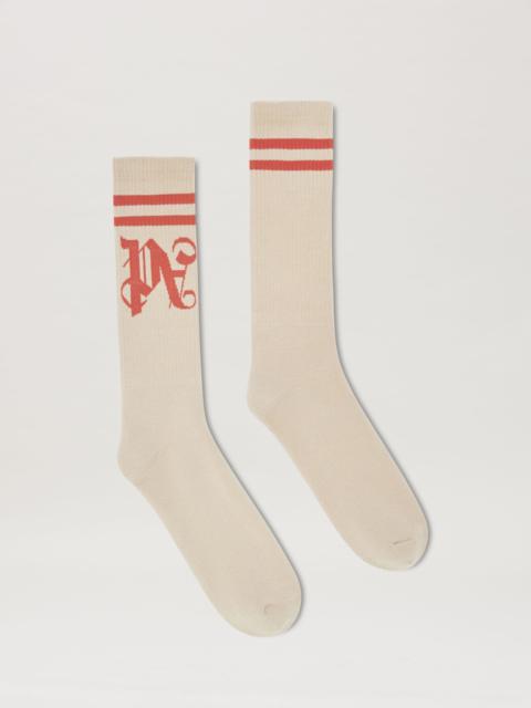 Palm Angels Monogram Striped Socks