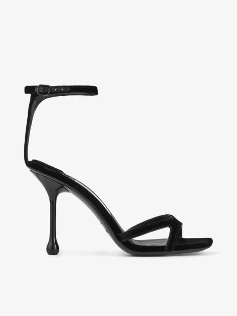 JIMMY CHOO Ixia Sandal 95
Black Velvet Sandals
