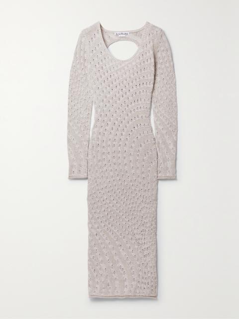 Acne Studios Open-back Crocheted Stretch Cotton-blend Midi Dress