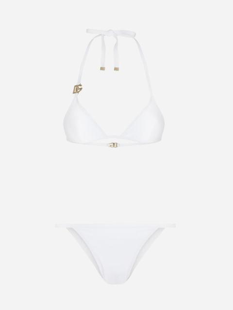Dolce & Gabbana Triangle bikini with DG logo