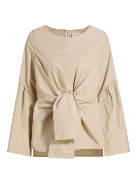 3.1 Phillip Lim Women's Tie-Front Cotton-Blend Long-Sleeve Shirt - Khaki