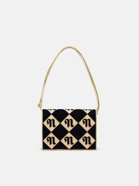 Nanushka THE CONCERTINA LARGE - Tufted alt-nappa shoulder bag - Diamond check