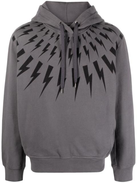Neil Barrett Thunderbolt-print cotton hoodie